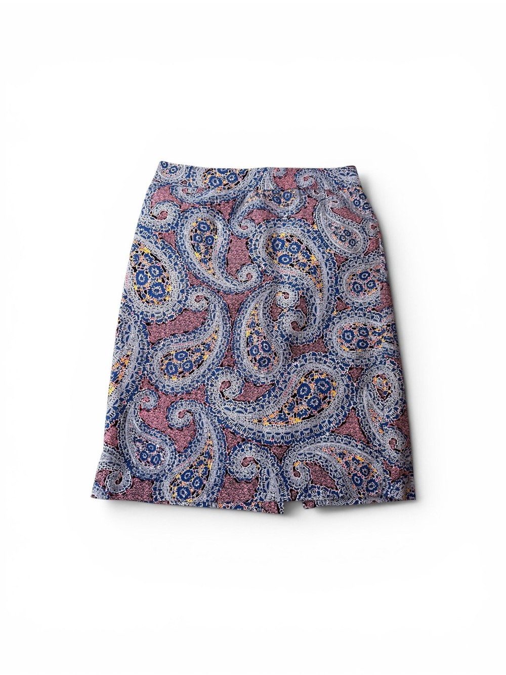 J. Crew Paisley Pencil Skirt in Pink and Blue